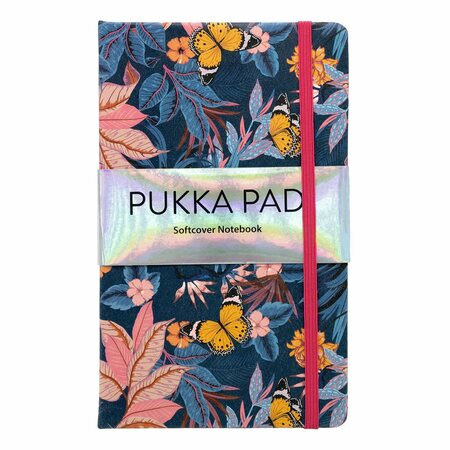 PUKKA PADS Bloom Softcover Notebook with Pocket, Blue, 3PK 9491-BLM